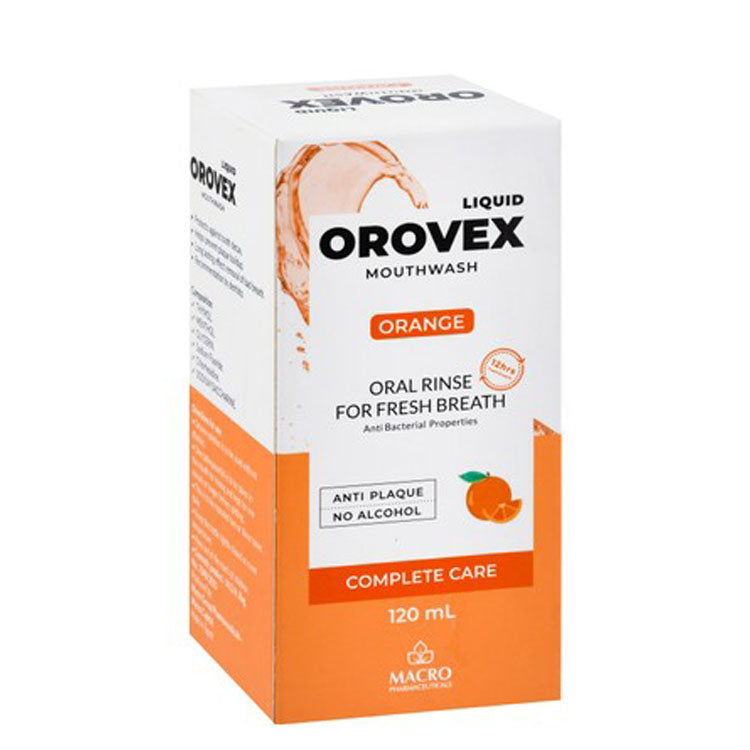 غسول الفم أوروفكس المضاد للبكتيريا والبلاك بنكهة البرتقال - خالٍ من الكحول