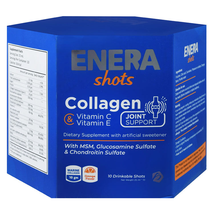 إينيرا 10 جرام كولاجين لدعم المفاصل مشروب مكمل غذائي بنكهة البرتقال مع فيتامين C و E و MSM