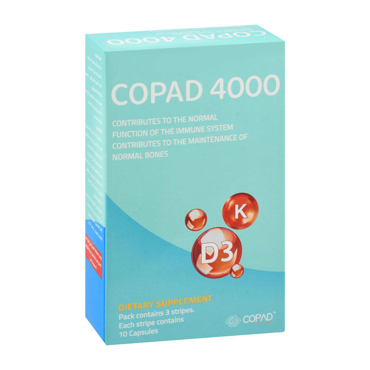 Copad 4000 IU Vitamin D3 & 100mcg Vitamin K2 Bone & Immune System Support Supplement