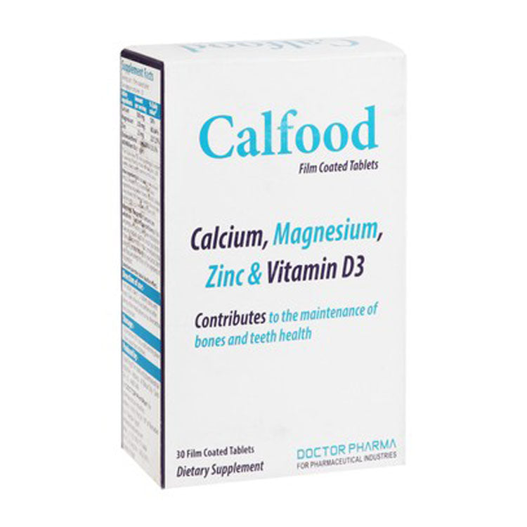 Calfood 500mg Calcium Bone & Teeth Health Support Supplement with Magnesium, Zinc & Vitamin D3 30 tablets