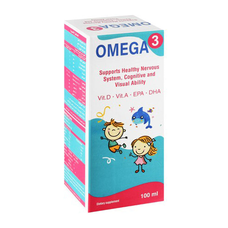 Napco 1050mg Omega 3 Nervous System, Cognitive & Visual Ability Health Support Liquid Supplement with EPA, Vitamins D & A 100 ml