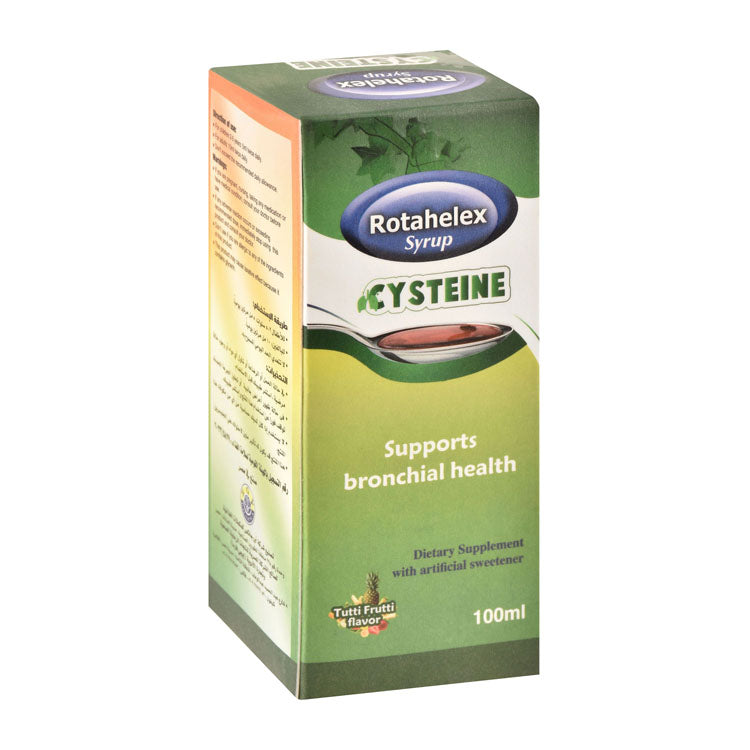 Rotahelex Cysteine Bronchial Health Support Supplement Syrup Tutti Frutti Flavor