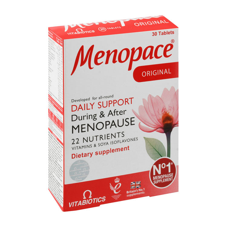 Menopace Original Supplements with 22 Nutrients for During & After Menopause - gluten free, gelatin free, lactose free