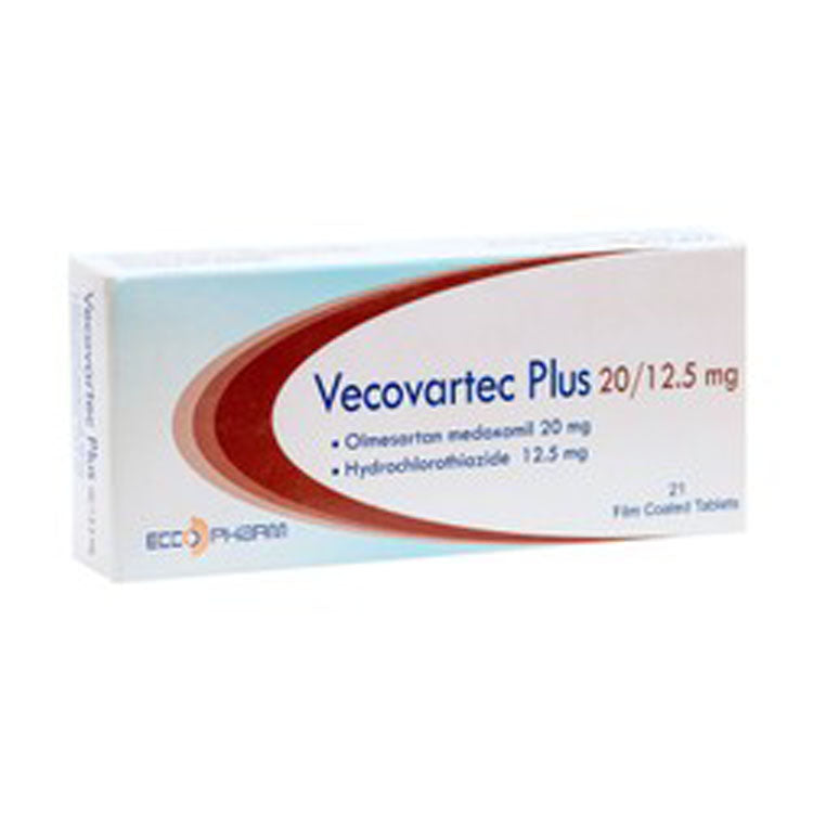 Vecovartec Plus with 20mg Olmesartan Medoxomil & 12.5mg Hydrochlorothiazide 21 tablets