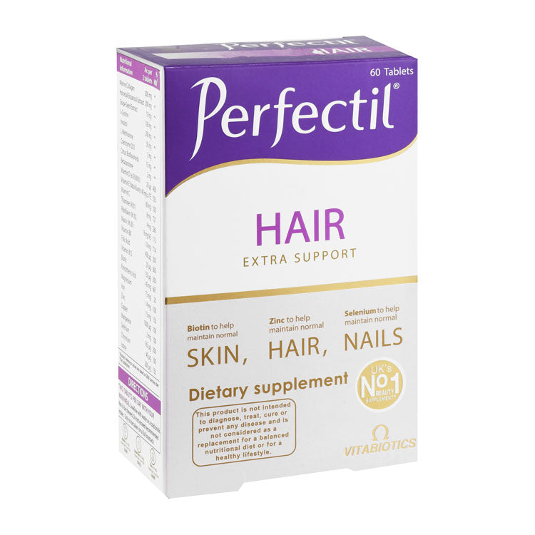 Perfectil Plus Hair, Skin & Nails Support Supplement with Biotin, Zinc & Selenium - lactose free, animal testing free, yeast free