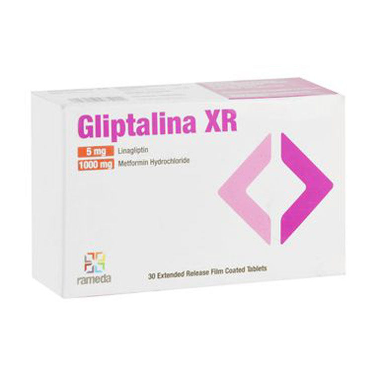 Gliptalina XR 1000mg Metformin Hydrochloride & 5mg Linagliptin 30 tablets