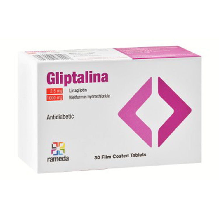 Gliptalina 1000mg Metformin Hydrochloride & 2.5mg Linagliptin Antidiabetic Medication 30 tablets