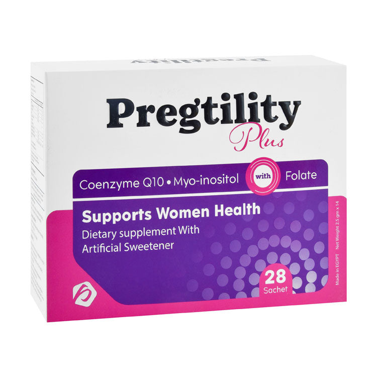 Pregtility Plus Myo-Inositol Women's Health Support Powder Supplement Sachets with Folate & CoQ10