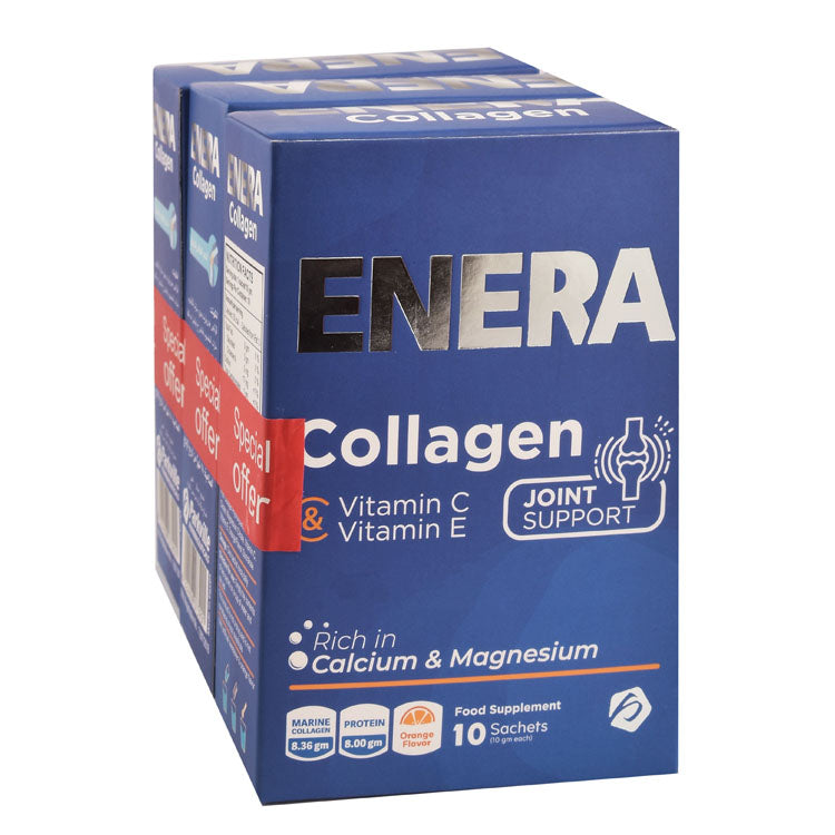 إينيرا 8.36 جم كولاجين مكمل غذائي لدعم المفاصل بنكهة البرتقال مع فيتامين C و E والكالسيوم (عرض خاص)