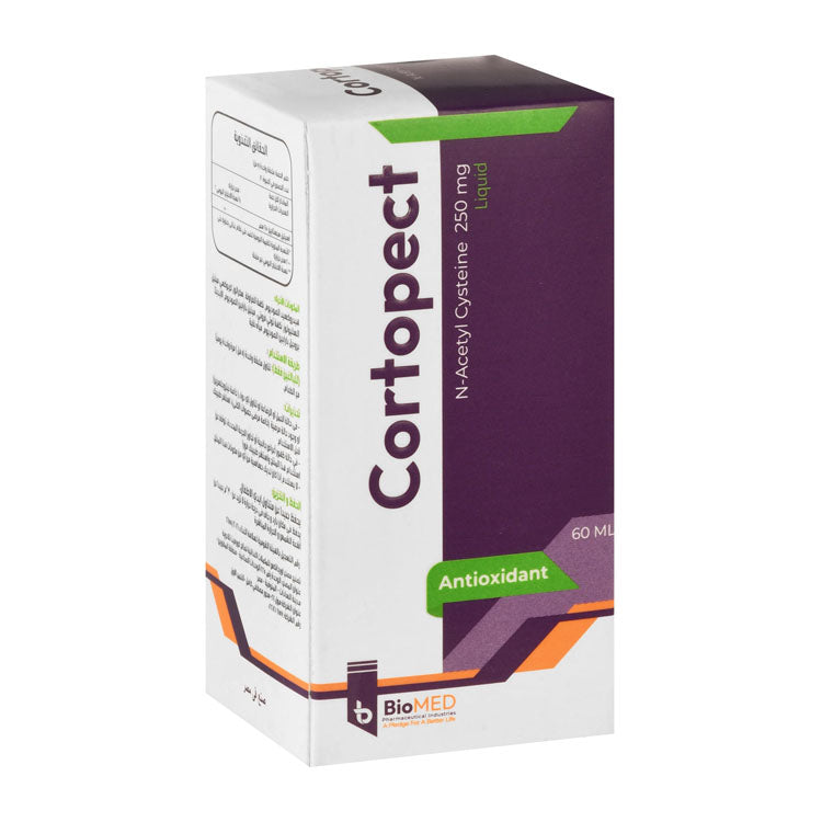 Cortopect 250mg N-Acetyl Cysteine Antioxidant Liquid Supplement Strawberry Flavor