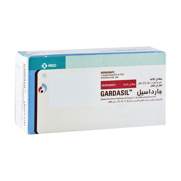 Gardasil Quadrivalent Human Papillomavirus Recombinant Vaccine Vial for Intramuscular Use - preservatives free, antibiotics free