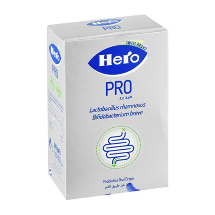 Hero Pro Probiotics Supplement Drops with Lactobacillus Rhamnosus & Bifidobacterium Breve - gluten free, lactose free 7.5 ml