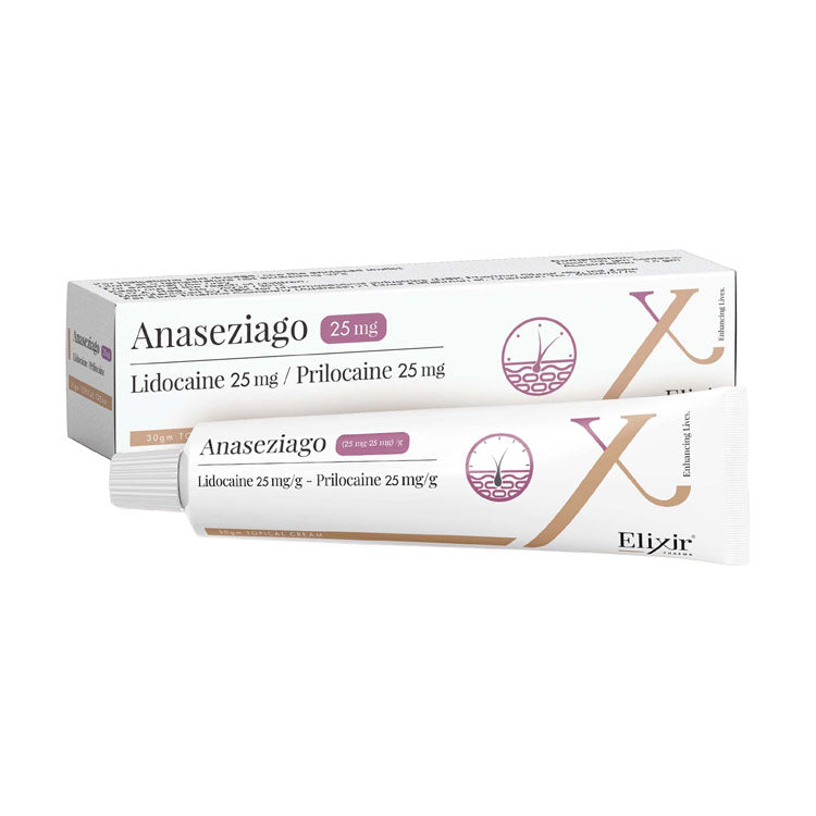 كريم موضعي أنازيسياغو 25 ملغ/جم ليدوكائين و 25 ملغ/جم بريلوكائين