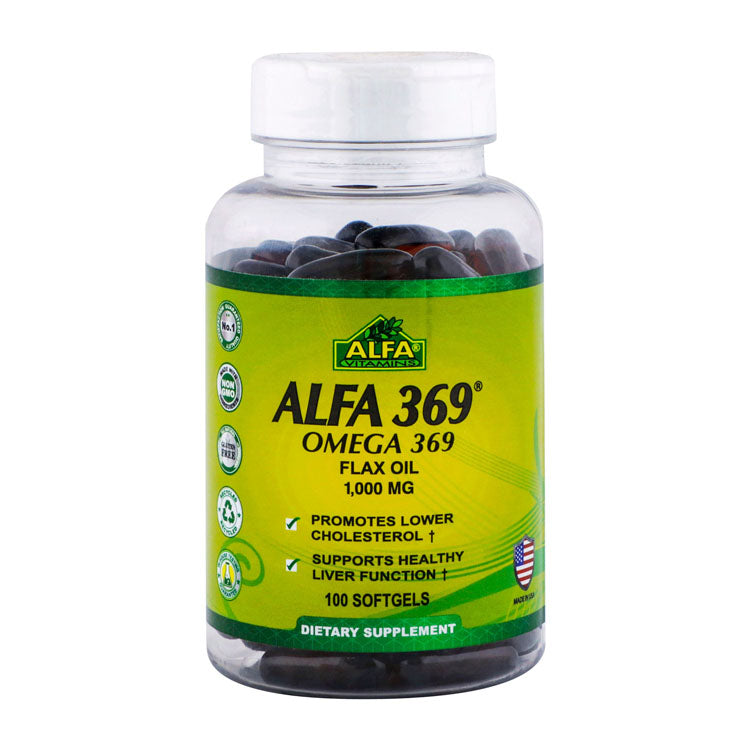 مكمل زيت بذور الكتان من ألفا فيتامينات 1000 ملغ مع أوميغا 3 و6 و9 للكوليسترول والكبد - خالٍ من الكائنات المعدلة وراثيًا، خالٍ من الغلوتين