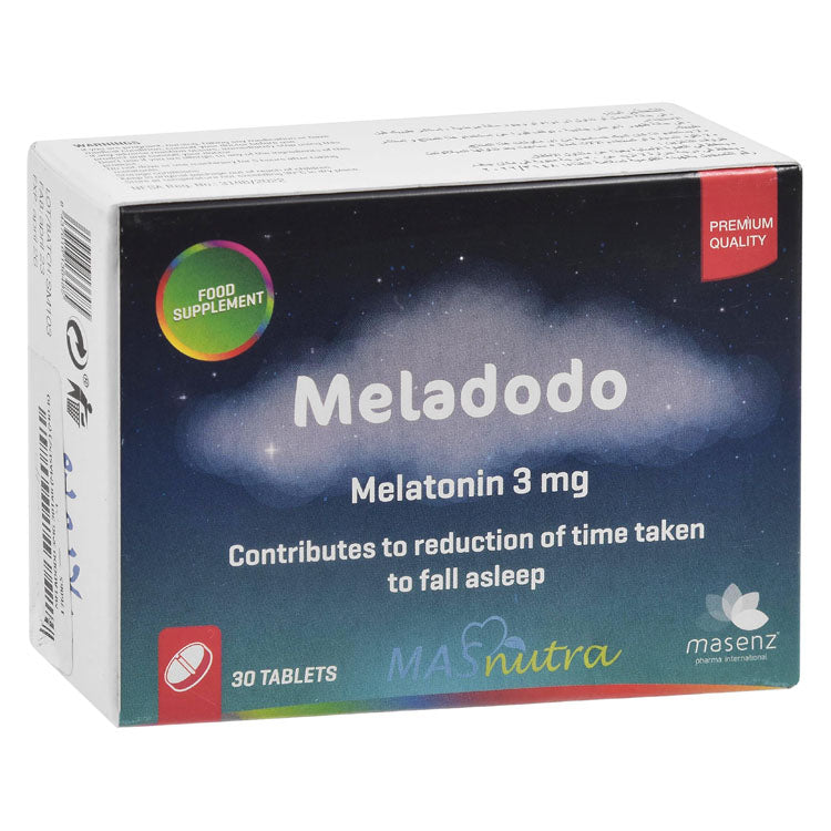 ماسنترا ميلادودو 3 ملغ مكمل ميلاتونين للمساعدة على النوم - نباتي، خالٍ من الغلوتين، خالٍ من اللاكتوز