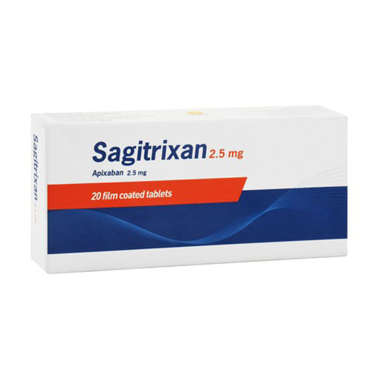 Sagitrixan 2.5mg Apixaban 20 tablets