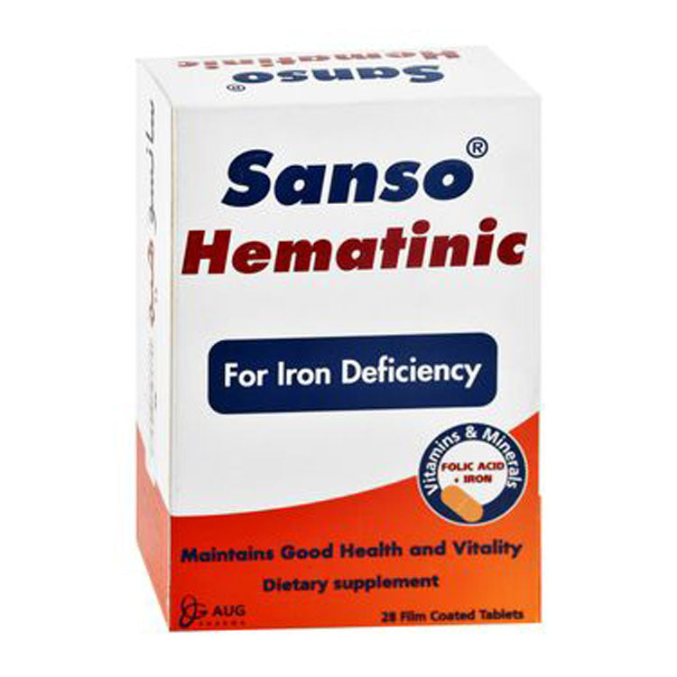 Sanso Hematinic Iron Supplement with Vitamins, Minerals & Folic Acid 28 tablets