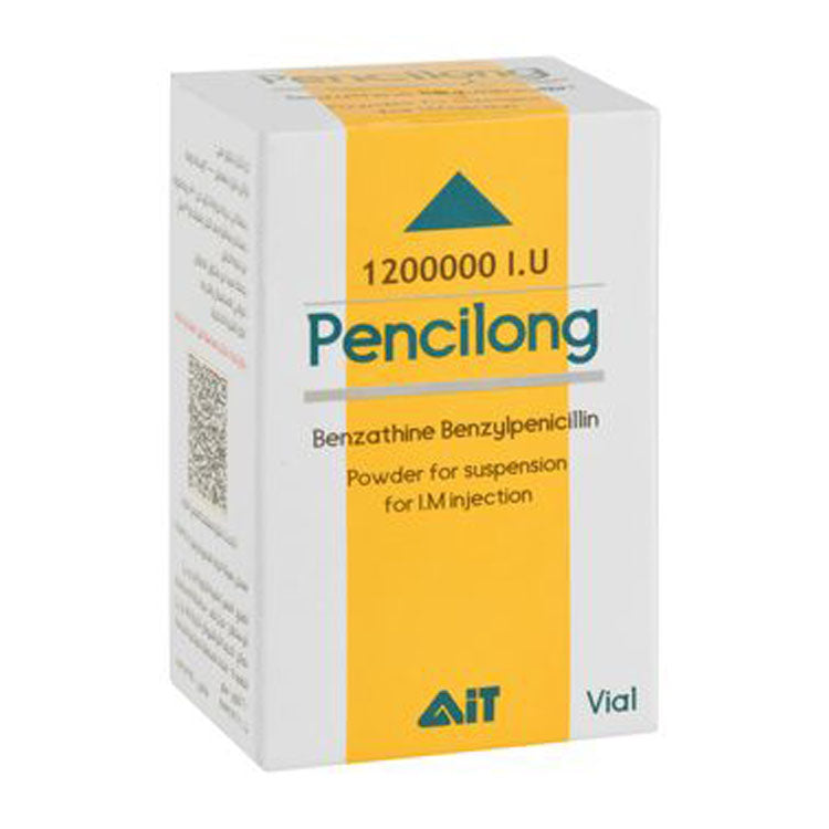 Pencilong 1,200,000 IU Benzathine Benzylpenicillin Powder Vial Suspension for Intramuscular Injection 1 pcs