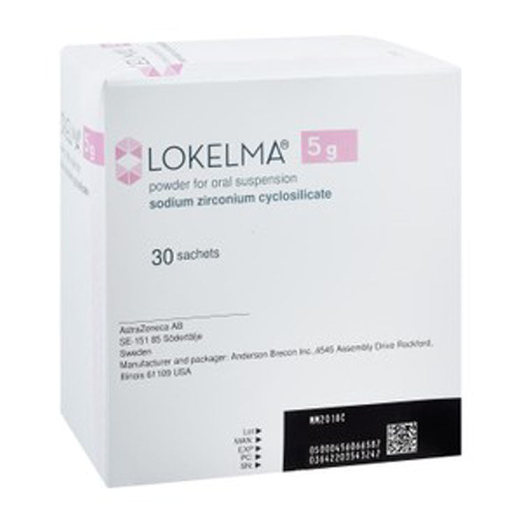 Lokelma 5g Sodium Zirconium Cyclosilicate Powder Oral Suspension Sachets 30 x 5 gr