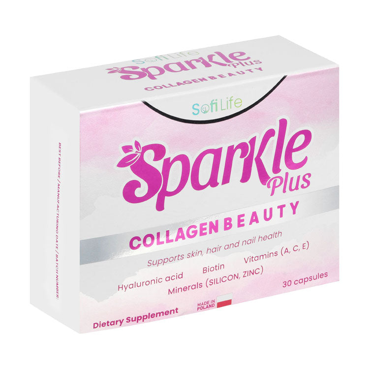 سوفي لايف سباركل بلس 200 ملغ كولاجين بحري متحلل لدعم صحة البشرة والشعر والأظافر مع حمض الهيالورونيك والبيوتين والفيتامينات