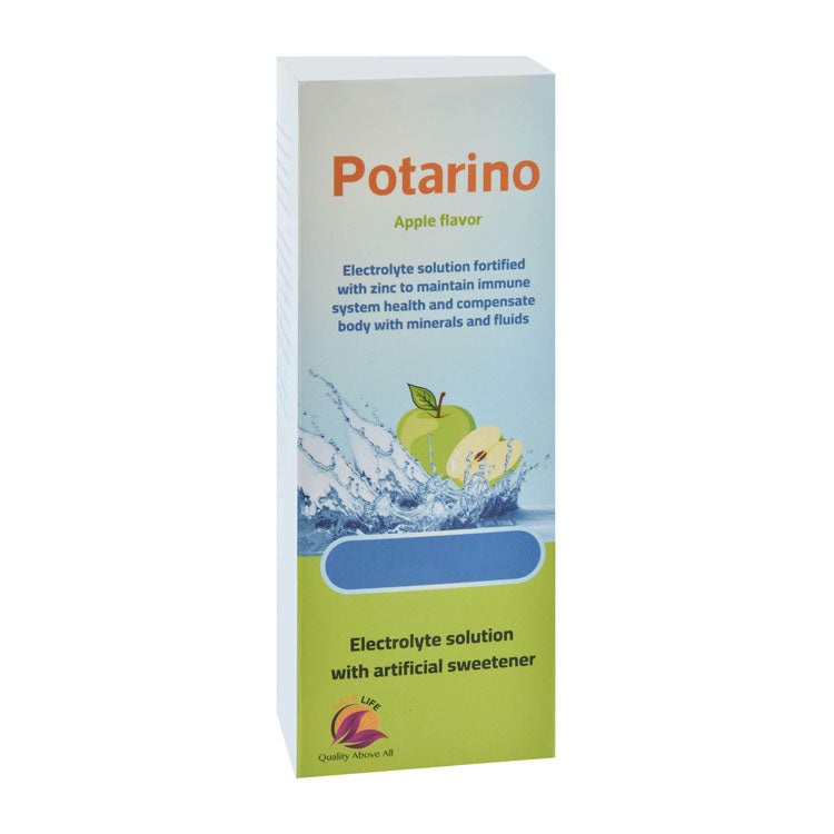 Potarino Electrolyte Solution Apple Flavor with Zinc & Artificial Sweetener (3+ Years)