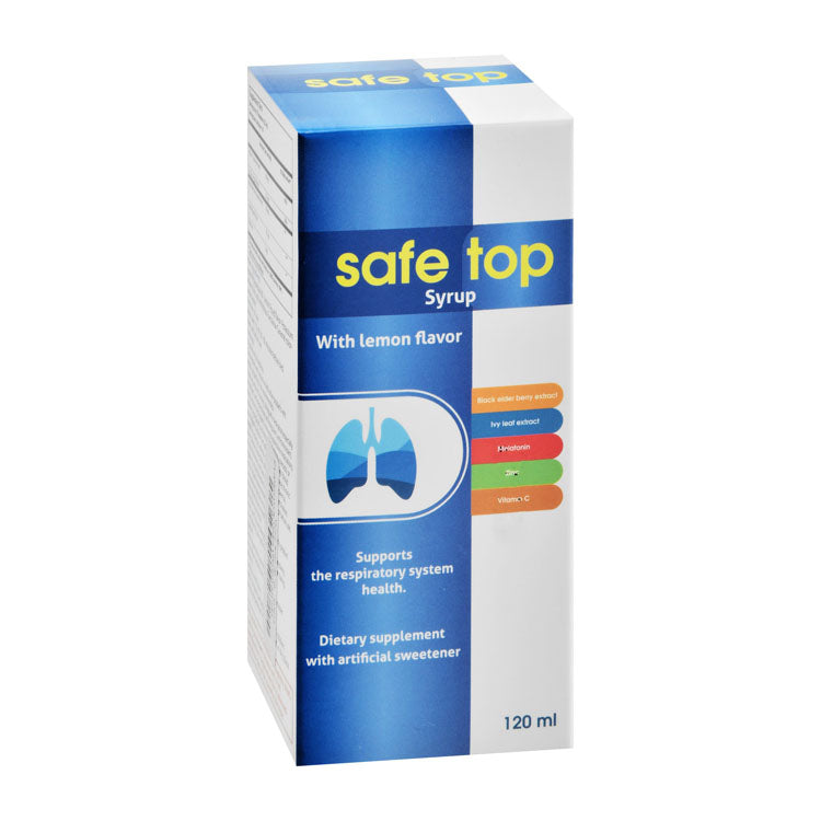 مكمل دعم الجهاز التنفسي من سيف توب شراب بنكهة الليمون مع الزنك وفيتامين ج وخلاصة أوراق اللبلاب
