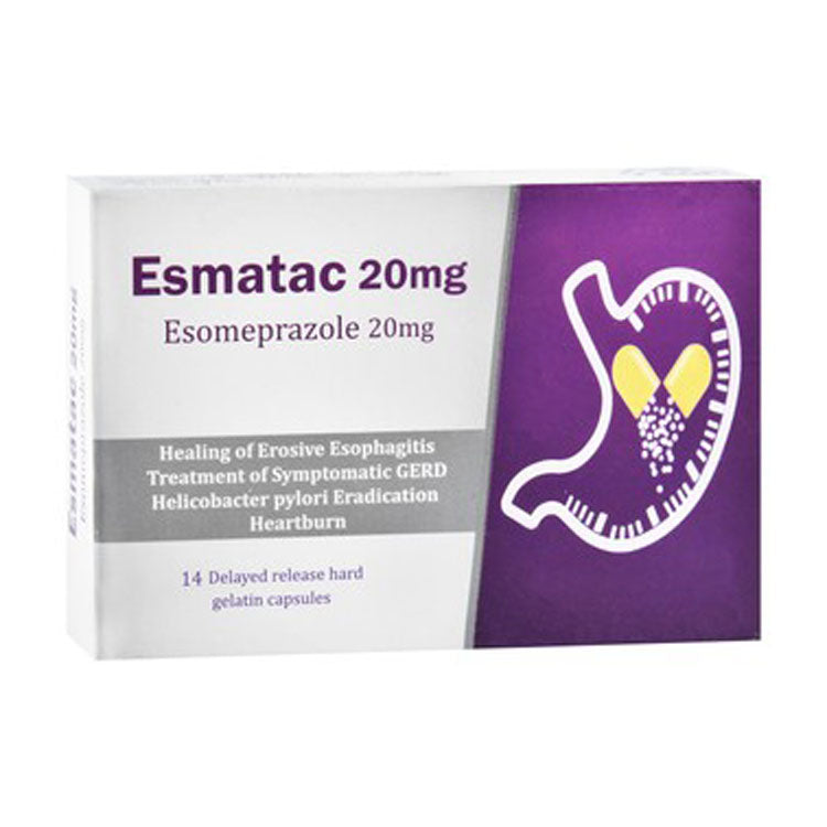 Esmatac 20mg Esomeprazole 14 capsules