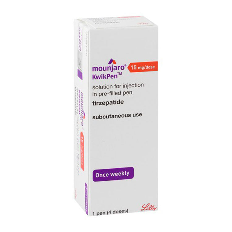 Mounjaro KwikPen 15mg Tirzepatide Pre-Filled Solution Pen for Subcutaneous Injection 1 pcs
