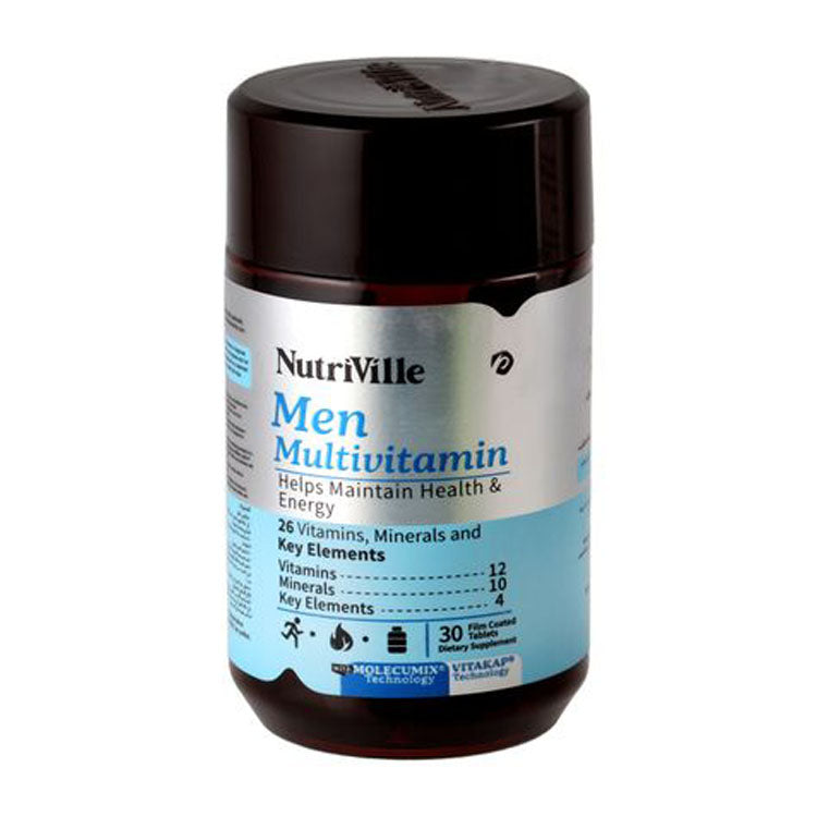 Nutriville Men Multivitamin Energy & Health Support Supplement with Minerals & Key Elements 30 tablets