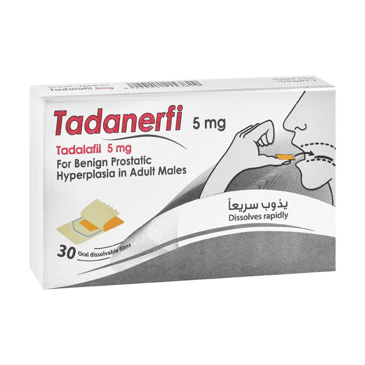 تادانرفي ٥ ملغ أفلام تادالافيل قابلة للذوبان عن طريق الفم لتضخم البروستاتا الحميد