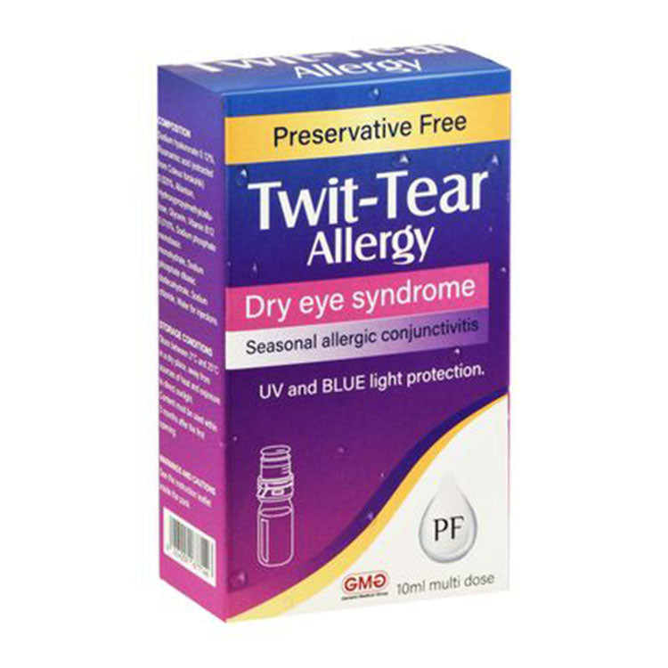 Twit-Tear Allergy Dry Eye Syndrome with UV & Blue Light Protection - preservatives free