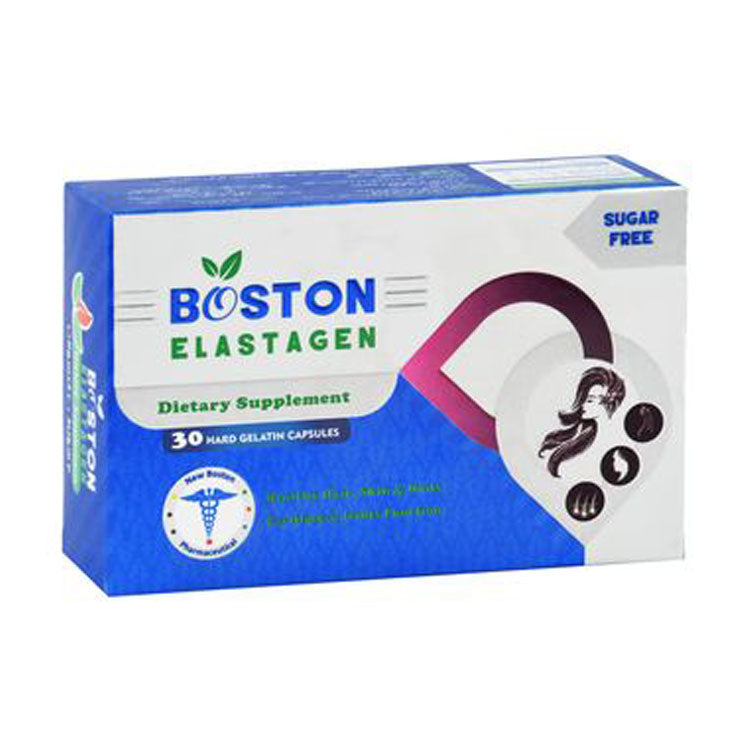 Boston Elastagen Hair, Skin, Nails, Joints & Cartilages Health Support Dietary Supplement - sugar free 30 capsules