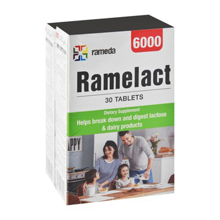 Ramelact 6000 ALU Tolerase L Lactose & Dairy Digestion Support Supplements 2 x 30 tablets