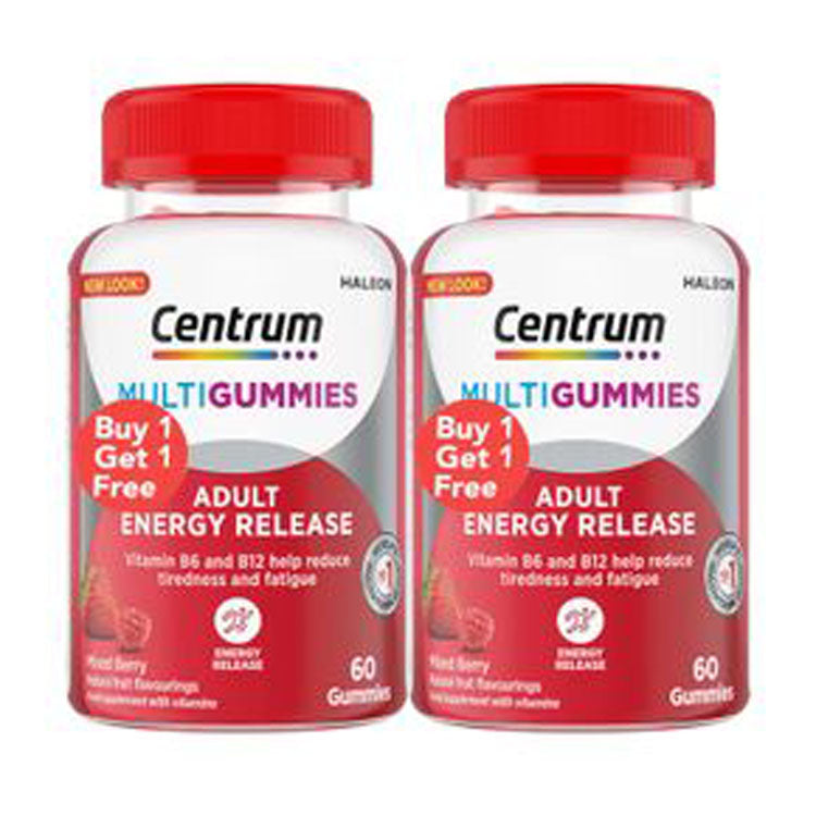 Centrum Adult Multivitamin Energy Support Gummy Supplements Mixed Berry Flavor (1+1 Free) 1 bundle